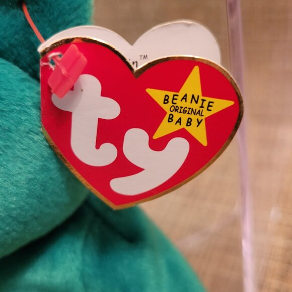 Ty Beanie Baby Erin The Bear 1997 Retired Plush Toy with Case - Picture 10 of 10